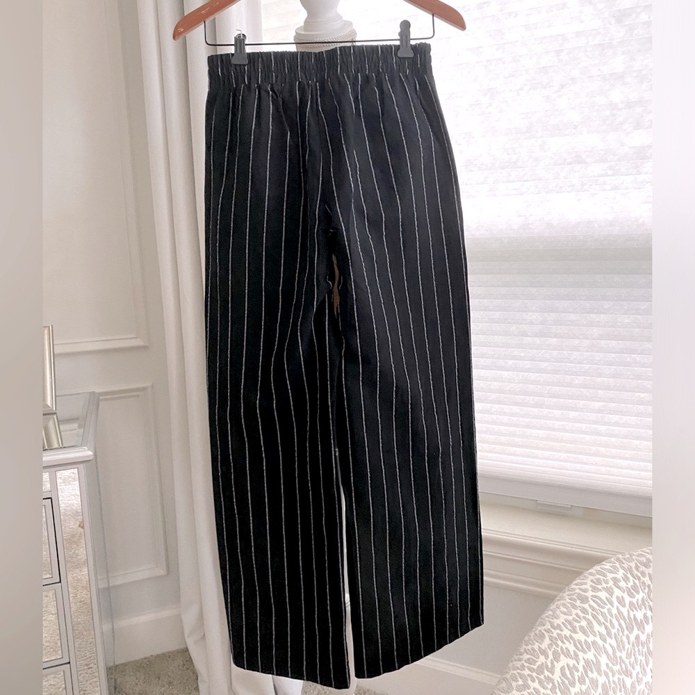 Sienna Sky Black Pinstripe Wide Leg Pants Sz S - Picture 3 of 8